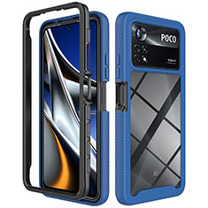 Carcasa Bumper Funda Silicona Transparente 360 Grados ZJ4 para Xiaomi Redmi Note 11E Pro 5G Azul