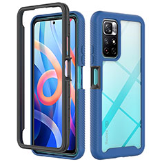 Carcasa Bumper Funda Silicona Transparente 360 Grados ZJ4 para Xiaomi Redmi Note 11S 5G Azul