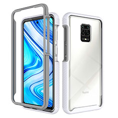 Carcasa Bumper Funda Silicona Transparente 360 Grados ZJ4 para Xiaomi Redmi Note 9 Pro Blanco