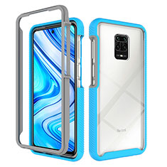 Carcasa Bumper Funda Silicona Transparente 360 Grados ZJ4 para Xiaomi Redmi Note 9 Pro Max Azul Cielo