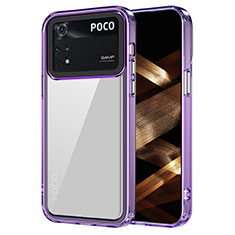 Carcasa Bumper Funda Silicona Transparente AC1 para Xiaomi Poco M4 Pro 4G Purpura Claro