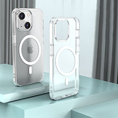 Carcasa Bumper Funda Silicona Transparente con Mag-Safe Magnetic QC1 para Apple iPhone 15 Claro