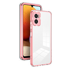 Carcasa Bumper Funda Silicona Transparente Espejo H01P para Motorola Moto E22 Oro Rosa