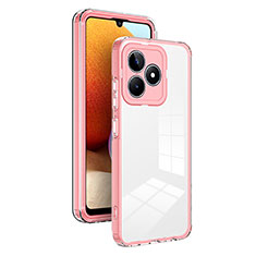 Carcasa Bumper Funda Silicona Transparente Espejo H01P para Realme C51 Oro Rosa