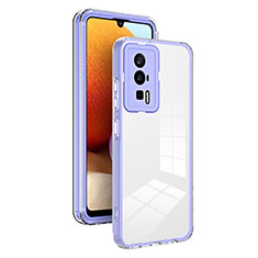 Carcasa Bumper Funda Silicona Transparente Espejo H01P para Xiaomi Poco F5 Pro 5G Morado