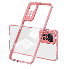 Carcasa Bumper Funda Silicona Transparente Espejo H01P para Xiaomi Redmi Note 11 Pro 4G Oro Rosa