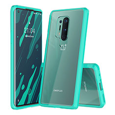 Carcasa Bumper Funda Silicona Transparente Espejo H02 para OnePlus 8 Pro Cian