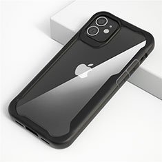 Carcasa Bumper Funda Silicona Transparente Espejo M01 para Apple iPhone 12 Max Negro