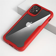 Carcasa Bumper Funda Silicona Transparente Espejo M01 para Apple iPhone 12 Mini Rojo