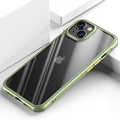 Carcasa Bumper Funda Silicona Transparente Espejo M03 para Apple iPhone 15 Plus Verde