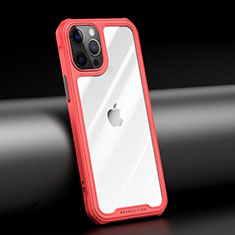 Carcasa Bumper Funda Silicona Transparente Espejo M04 para Apple iPhone 12 Pro Rojo