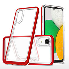 Carcasa Bumper Funda Silicona Transparente Espejo MQ1 para Samsung Galaxy A03 Core Rojo