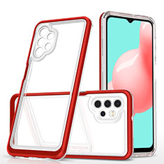 Carcasa Bumper Funda Silicona Transparente Espejo MQ1 para Samsung Galaxy A32 4G Rojo