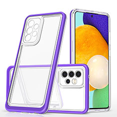 Carcasa Bumper Funda Silicona Transparente Espejo MQ1 para Samsung Galaxy A52 5G Morado