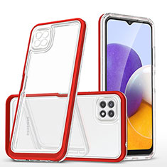 Carcasa Bumper Funda Silicona Transparente Espejo MQ1 para Samsung Galaxy F42 5G Rojo