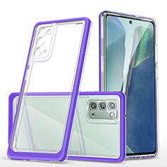 Carcasa Bumper Funda Silicona Transparente Espejo MQ1 para Samsung Galaxy Note 20 5G Morado