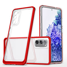 Carcasa Bumper Funda Silicona Transparente Espejo MQ1 para Samsung Galaxy S20 FE 4G Rojo