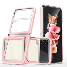 Carcasa Bumper Funda Silicona Transparente Espejo MQ1 para Samsung Galaxy Z Flip3 5G Oro Rosa