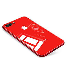 Carcasa Bumper Funda Silicona Transparente Espejo para Apple iPhone 7 Plus Rojo