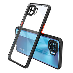 Carcasa Bumper Funda Silicona Transparente Espejo para Oppo A93 Negro