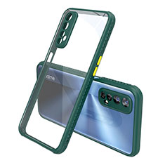 Carcasa Bumper Funda Silicona Transparente Espejo para Realme 7 Verde Noche