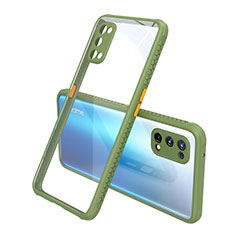 Carcasa Bumper Funda Silicona Transparente Espejo para Realme X7 Pro 5G Verde