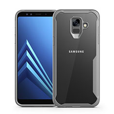 Carcasa Bumper Funda Silicona Transparente Espejo para Samsung Galaxy A6 (2018) Gris