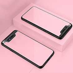Carcasa Bumper Funda Silicona Transparente Espejo para Samsung Galaxy A90 4G Oro Rosa