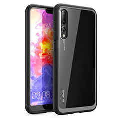 Carcasa Bumper Funda Silicona Transparente Espejo Z02 para Huawei P20 Pro Negro