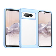 Carcasa Bumper Funda Silicona Transparente J01S para Google Pixel Fold 5G Azul Cielo