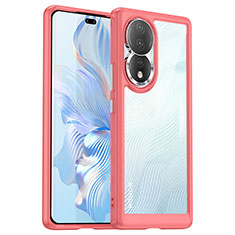 Carcasa Bumper Funda Silicona Transparente J01S para Huawei Honor 80 5G Rosa Roja