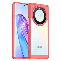 Carcasa Bumper Funda Silicona Transparente J01S para Huawei Honor X9a 5G Rosa Roja