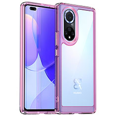 Carcasa Bumper Funda Silicona Transparente J01S para Huawei Nova 9 Pro Rosa Roja