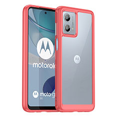 Carcasa Bumper Funda Silicona Transparente J01S para Motorola Moto G53 5G Rojo