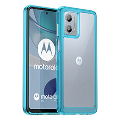 Carcasa Bumper Funda Silicona Transparente J01S para Motorola Moto G53y 5G Azul