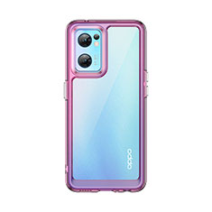 Carcasa Bumper Funda Silicona Transparente J01S para Oppo Find X5 Lite 5G Purpura Claro