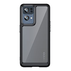 Carcasa Bumper Funda Silicona Transparente J01S para Oppo Reno7 Pro 5G Negro