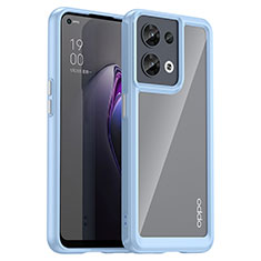 Carcasa Bumper Funda Silicona Transparente J01S para Oppo Reno8 5G Azul