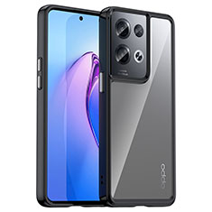 Carcasa Bumper Funda Silicona Transparente J01S para Oppo Reno8 Pro 5G Negro