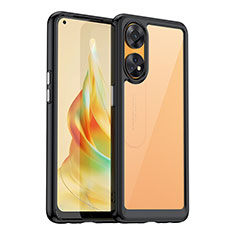 Carcasa Bumper Funda Silicona Transparente J01S para Oppo Reno8 T 4G Negro