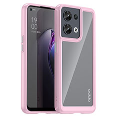 Carcasa Bumper Funda Silicona Transparente J01S para Oppo Reno9 5G Rosa