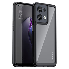 Carcasa Bumper Funda Silicona Transparente J01S para Oppo Reno9 Pro 5G Negro