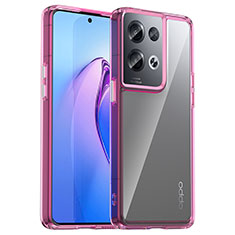 Carcasa Bumper Funda Silicona Transparente J01S para Oppo Reno9 Pro+ Plus 5G Purpura Claro