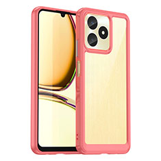 Carcasa Bumper Funda Silicona Transparente J01S para Realme C51 Rojo