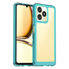 Carcasa Bumper Funda Silicona Transparente J01S para Realme C53 India Azul Cielo