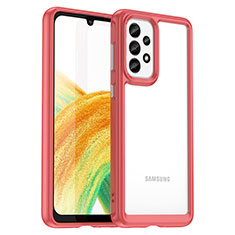 Carcasa Bumper Funda Silicona Transparente J01S para Samsung Galaxy A33 5G Rojo