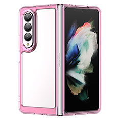 Carcasa Bumper Funda Silicona Transparente J01S para Samsung Galaxy Z Fold3 5G Oro Rosa