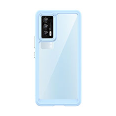 Carcasa Bumper Funda Silicona Transparente J01S para Vivo iQOO 7 India 5G Azul Cielo