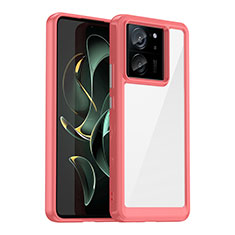 Carcasa Bumper Funda Silicona Transparente J01S para Xiaomi Mi 13T 5G Rojo