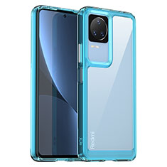 Carcasa Bumper Funda Silicona Transparente J01S para Xiaomi Poco F4 5G Azul Cielo